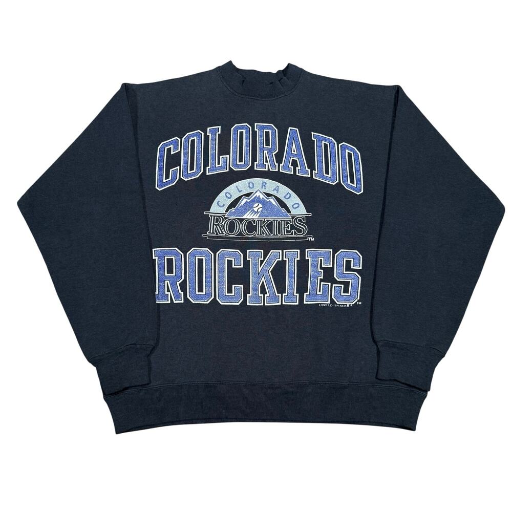 Vintage 90s Colorado Rockies MLB Tultex SuperWeight Crewneck Sweatshirt Large